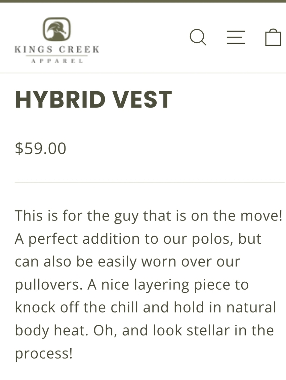 Kings Creek Apparel Vest XL - Picture 5 of 5